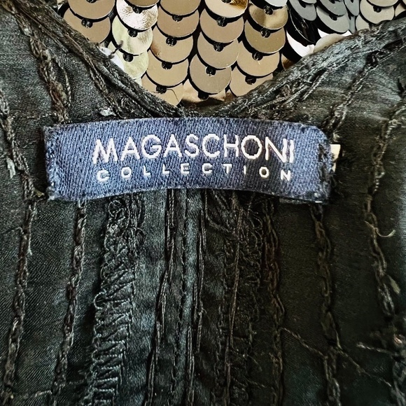 Magaschoni 100% Silk Sequin Black Mini Dress - Picture 8 of 9
